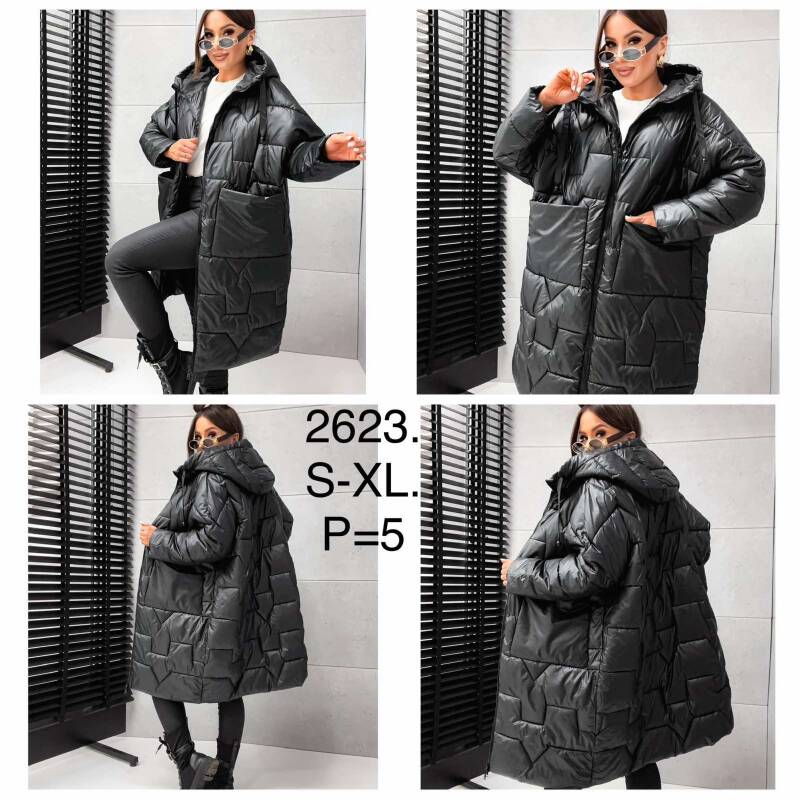 Plaszcze damskie zimowe Roz S-XL, 1 Kolor Paczka 5 szt